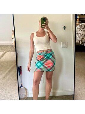LOUD MOUTH GOLF MINI SKIRT WOMENS SIZE 4 PINK BLUE